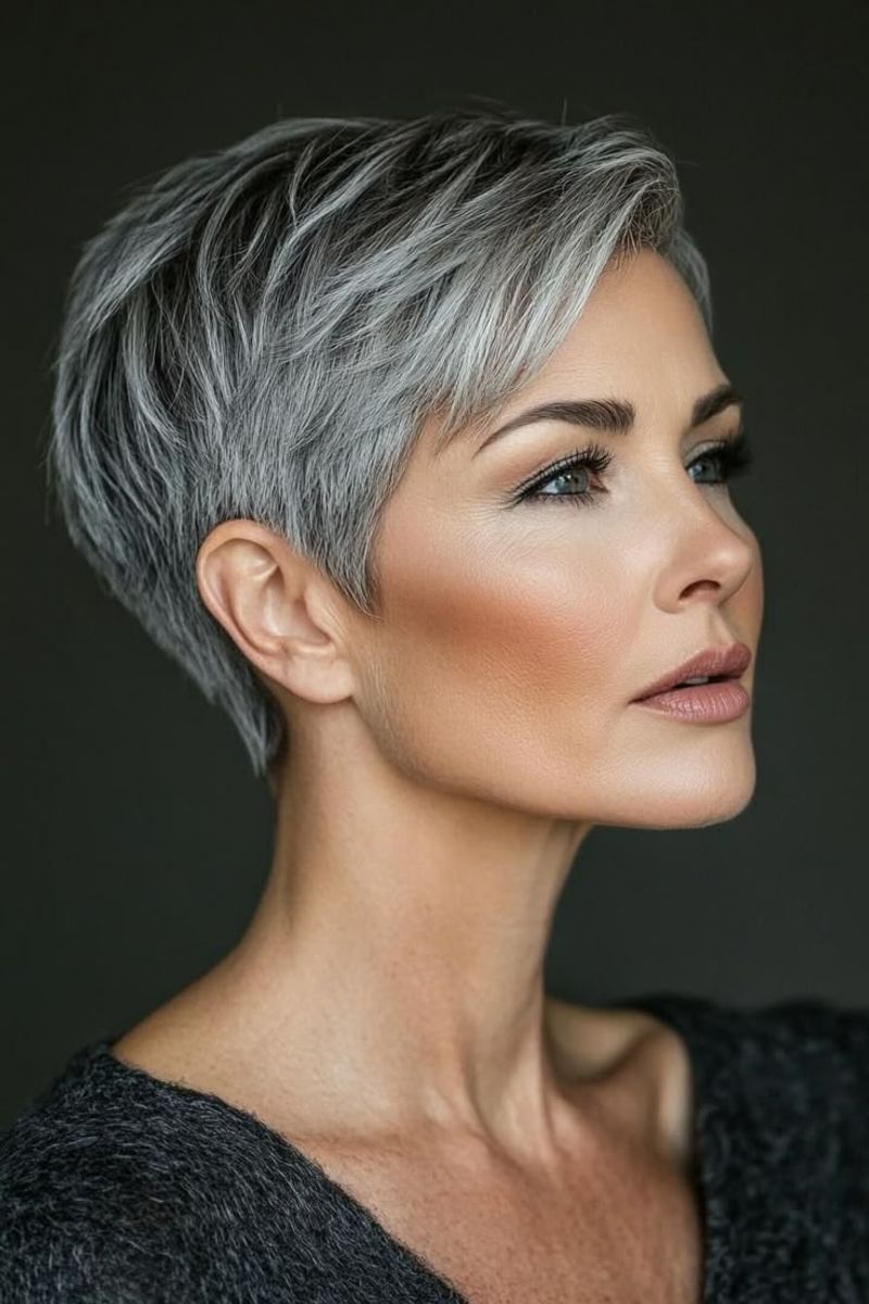 Textured Crop with Platinum Accents