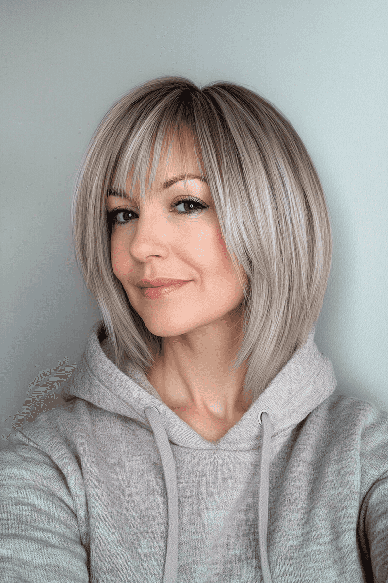 Razor-Cut Bob with Feathered Bangs