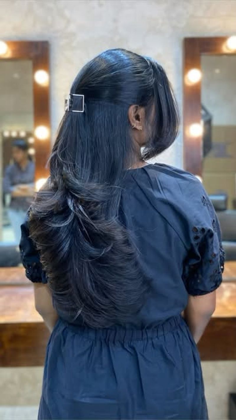 How will this cut look when I pull my hair back?