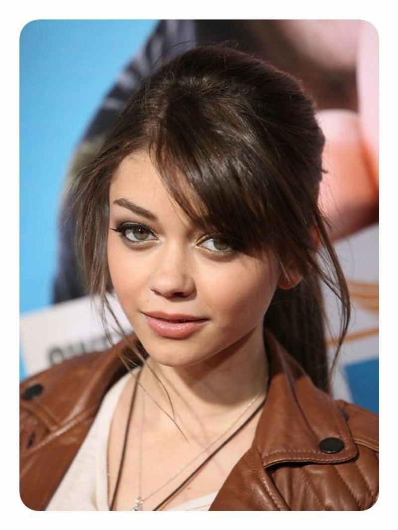 Side-Swept Bangs with Ponytail
