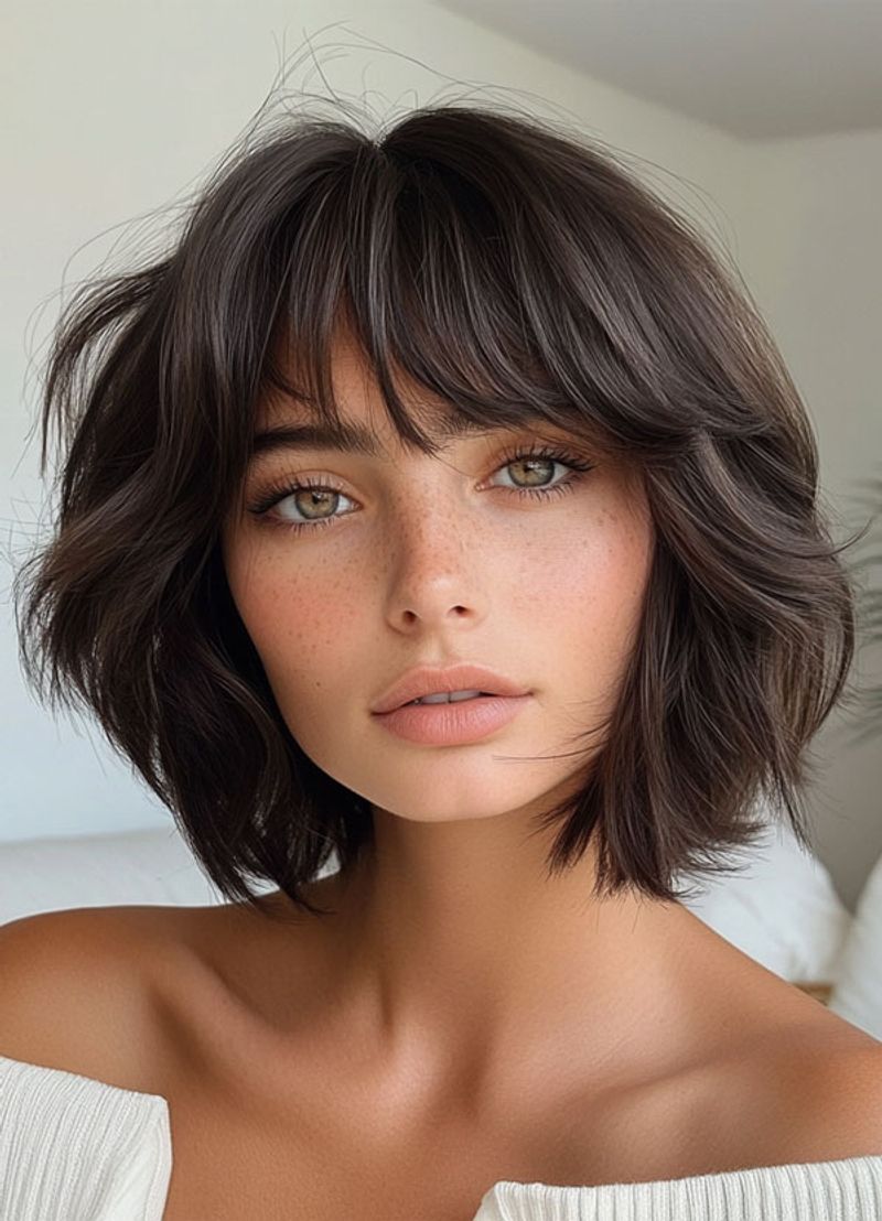 Rounded Bob with Wispy Bangs