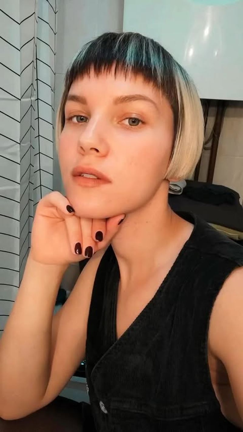 Micro Bangs With Geometric Bob