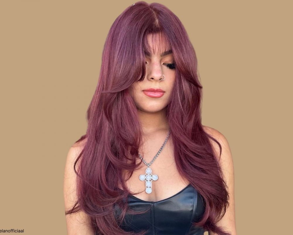 cabelo vermelho púrpura