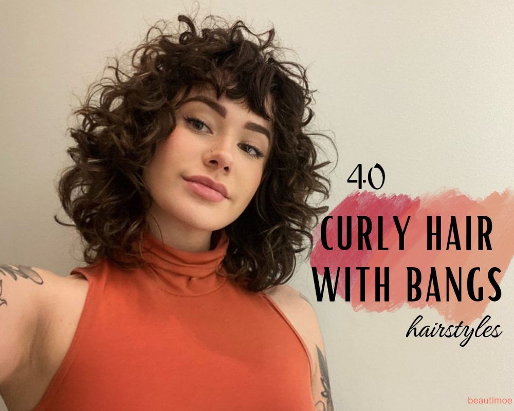 curly hair with bangs