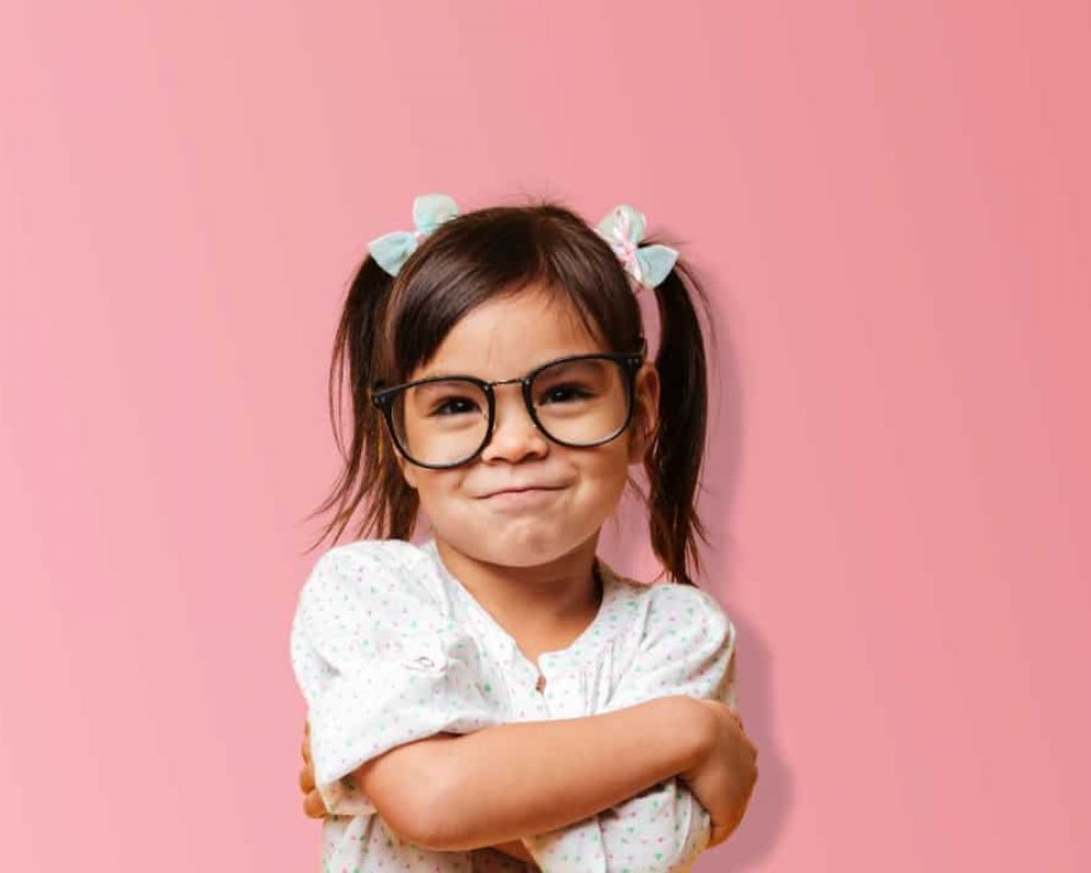 young girl with cute hairstyle